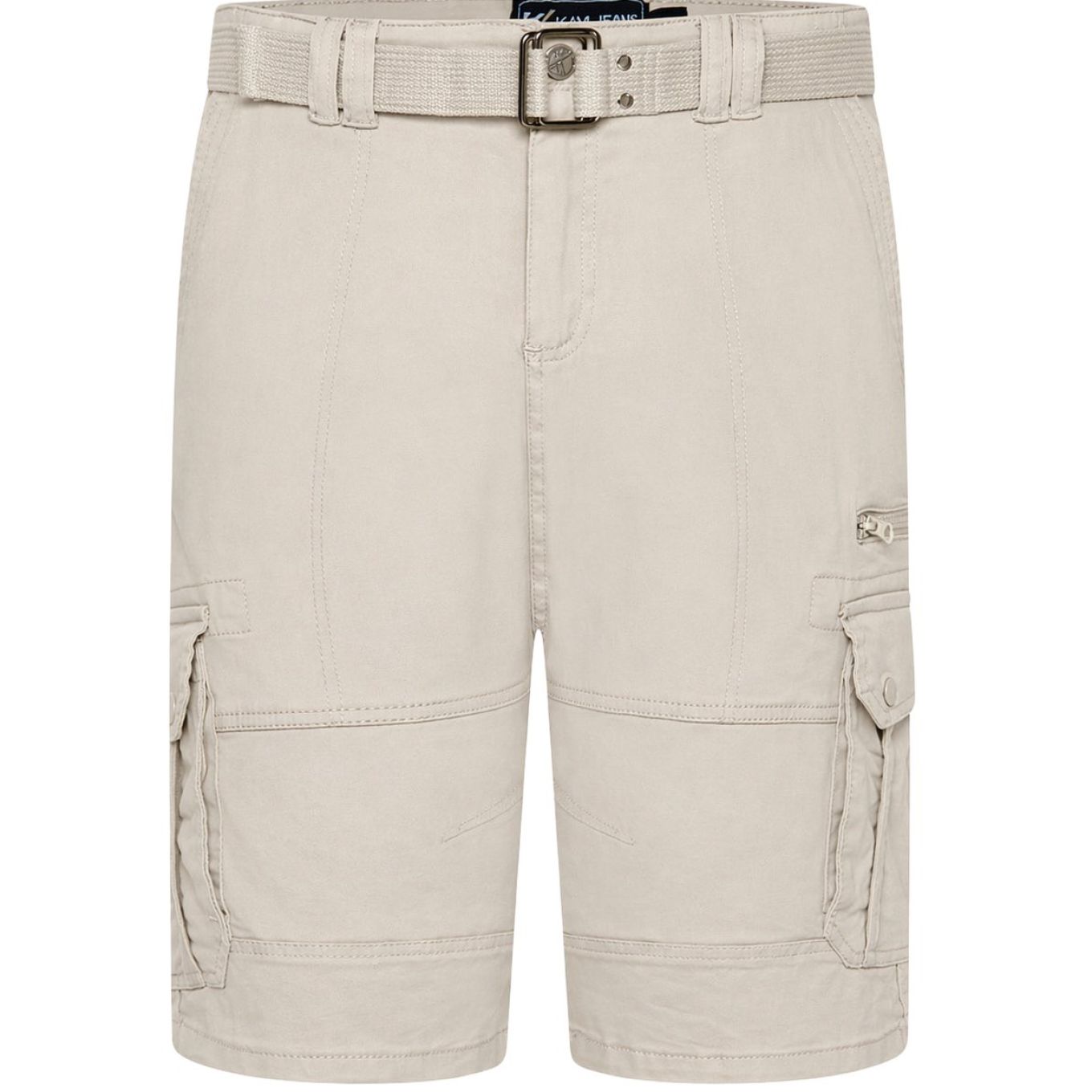 Kam Mens Big Size Belted Cargo Stretch Short