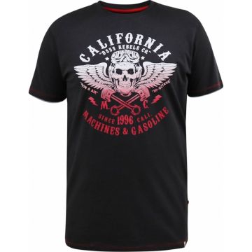Duke Mens Big Size D555 California Rebel Skull Gradient Printed Cotton Crew Neck T-Shirt