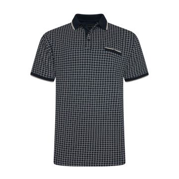 Kam Mens Big Size Geometric Print Stretch Polo Shirt
