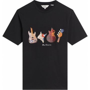 Ben Sherman Mens Big Size Smashed Guitar Print Cotton Crew Neck T Shirt