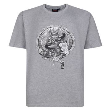 Espionage Mens Big Size Viking Print Crew Neck T Shirt