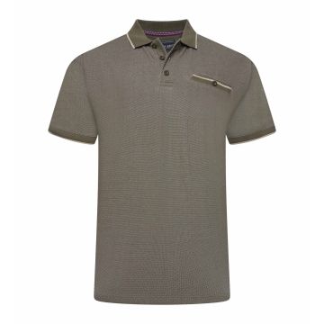 Kam Mens Big Size Fashion Dobby Pique Tipped Polo Shirt