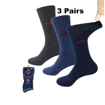 Duke Mens Big Size D555 Pack Of 3 Extra Wide Comfort Fit Socks