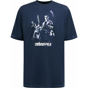 D555 Mens Big Size Terminator Print Cotton Crew Neck T Shirt