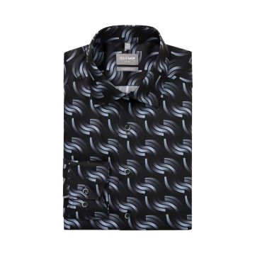 Olymp Mens Big Size Fashion Curve Print Shirt