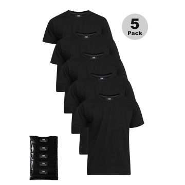 D555 Mens Big Size 5 Pack Combed Cotton Crew Neck T-Shirt