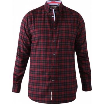 Duke Mens Big Size Flannel Check Button Down Collar Casual Long Sleeve Shirt