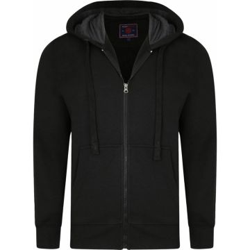 Kam Mens Big Size Plain Hoody With Zip Front And Front Pockets