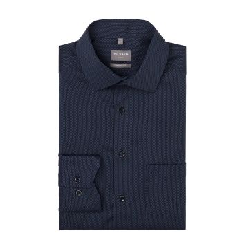 Olymp Mens Big Size Dash Pattern Comfort Fit Non Iron Egyptian Cotton Formal Long Sleeve Shirt