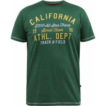 Duke Mens Big Size California Athletic Print Cotton Crew Neck T Shirt