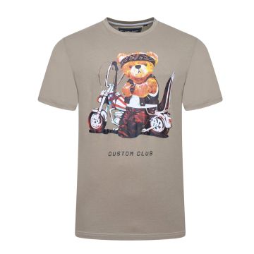 Kam Big Size Mens Teddy Print Crew Newck T Shirt