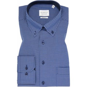 Eterna Mens Big Size Comfort Fit Non Iron Cotton Button Down Collar Formal Long Sleeve Shirt With Breast Pocket