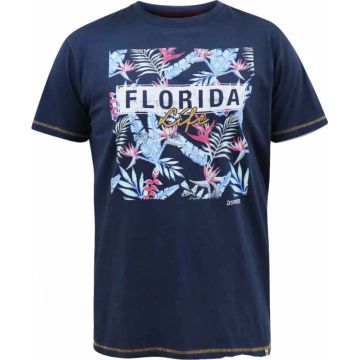 Duke Mens Big Size Florida Life Print Crew Neck T Shirt