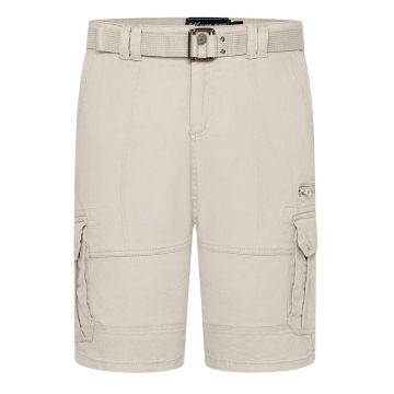 Kam Mens Big Size Belted Cargo Stretch Short