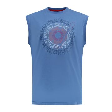 D555 Mens Big Size Miami Beach Sleeveless Tee
