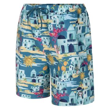 Espionage Mens Big Size Greek Villa Print Swim Short