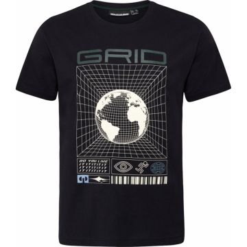 North Latitude Mens Big Size Grid Print Crew Neck T Shirt