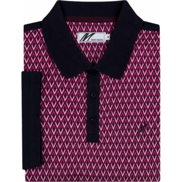Mish Mash Mens Big Size Diamond Print Cotton Casual Polo With Contrast Collar Back And Sleeve