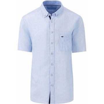 Fynch Hatton Mens Big Size Button Down Collar Pure Linen Casual Short Sleeve Shirt
