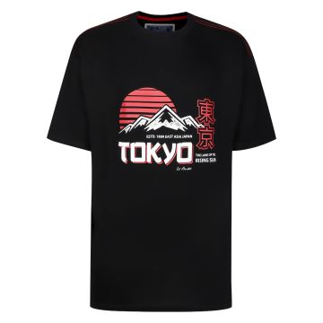 Ed Baxter Mens Big Size Tokyo Print T-Shirt