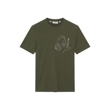 Ben Sherman Mens Big Size Earphone Print Crew Neck T Shirt