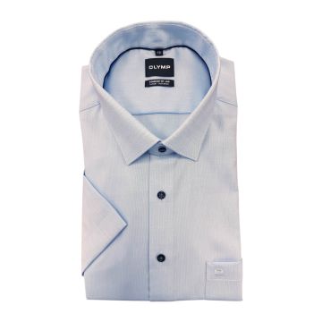 Olymp Mens Big Size Textured Comfort Fit Non Iron Egyptian Cotton Formal Short Sleeve Shirt