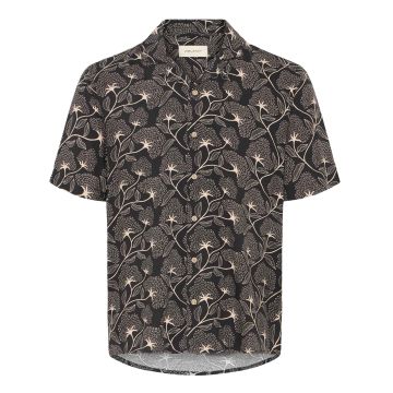 Blend Mens Big Size Flower Print Short Sleeve Shirt
