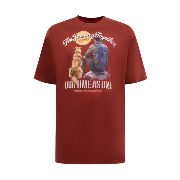 D555 Mens Big Size Journey Together Printed Crew Neck T-Shirt