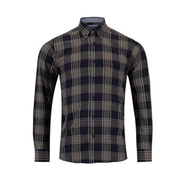 Douglas+Grahame Mens Big Size Big Check Button Down Collar Casual Long Sleeve Shirt