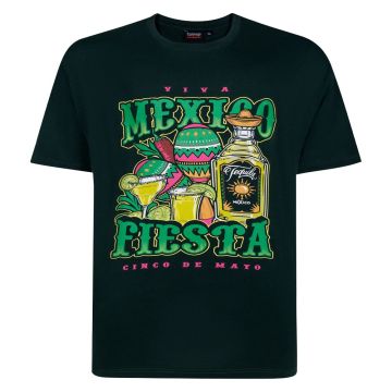 Espionage Mens Big Size Mexico Fiesta Print T Crew Neck T Shirt