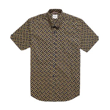 Ben Sherman Mens Big Size Geo Print Button Down Collar Short Sleeve Shirt