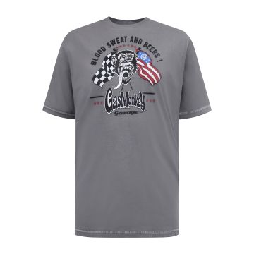 D555 Mens Big Size Gas Monkey Garage Crew Neck T Shirt
