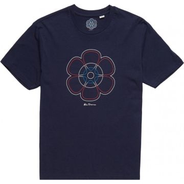 Ben Sherman Mens Big Size Plectrum Target Print Cotton Crew Neck T Shirt