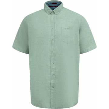 D555 Mens Big Size Linen Mix Short Sleeve Shirt