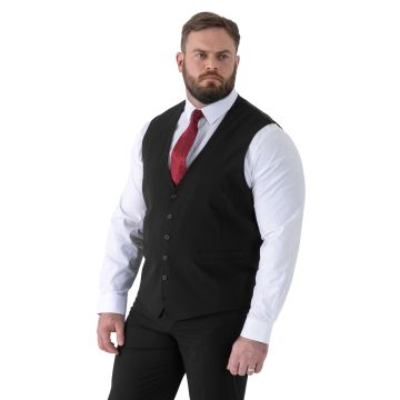 D555 Mens Big Size Plain Stretch Suit Waistcoat