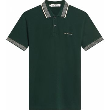 Ben Sherman Mens Big Size Contrast Pattern Collar Cotton Polo Shirt