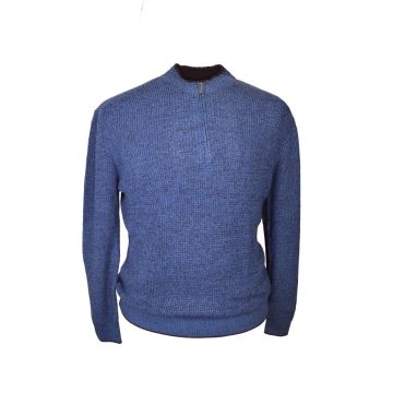 Kings Road Mens Big Size Quarter Zip Knitted Jumper