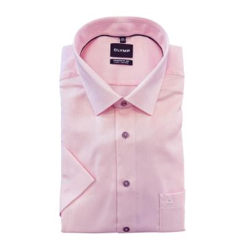 Olymp Mens Big Size Textured Comfort Fit Non Iron Egyptian Cotton Formal Short Sleeve Shirt