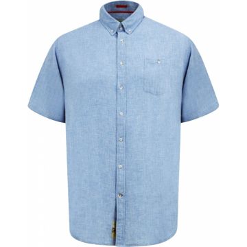D555 Mens Big Size Linen Mix Short Sleeve Shirt