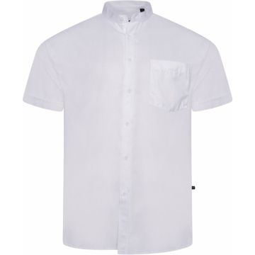 Kam Mens Big Size Grandad Oxford Casual Short Sleeve Shirt