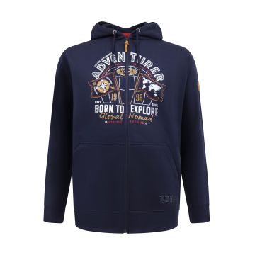 D555 Mens Big Size Adventurer Printed Zip Through Hoody