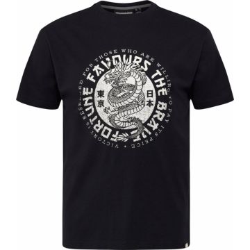 North Latitude Mens Big Size Dragon Print Crew Neck T Shirt