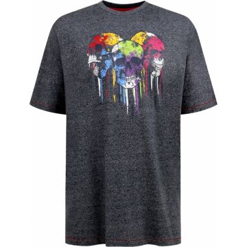 D555 Mens Big Size Coloured Skull Print Crew Neck T Shirt