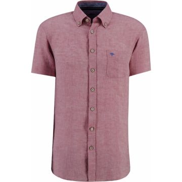 Fynch Hatton Mens Big Size Button Down Collar Pure Linen Casual Short Sleeve Shirt