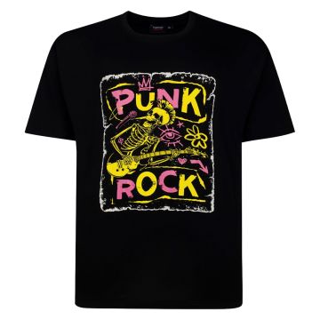 Espionage Mens Big Size Punk Rock Print Crew Neck T Shirt