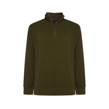 Kam Mens Big Size Quarter Zip Jersey Top