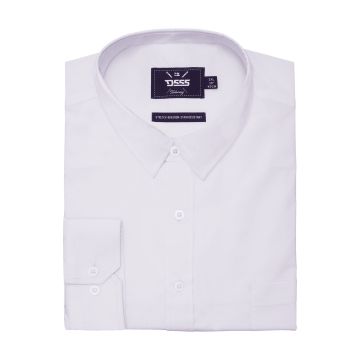 D555 Mens Big Size Stain Resistant Stretch Cotton Formal Long Sleeve Shirt