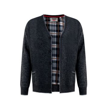 D555 Mens Big Size Button Cardigan With Fine Fleece Lining