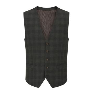 Skopes Mens Big Size Leone Suit Waistcoat Grey Check
