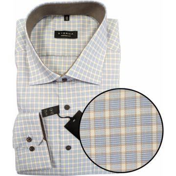Eterna Mens Big Size Comfort Fit Check Cotton Long Sleeve Formal Shirt